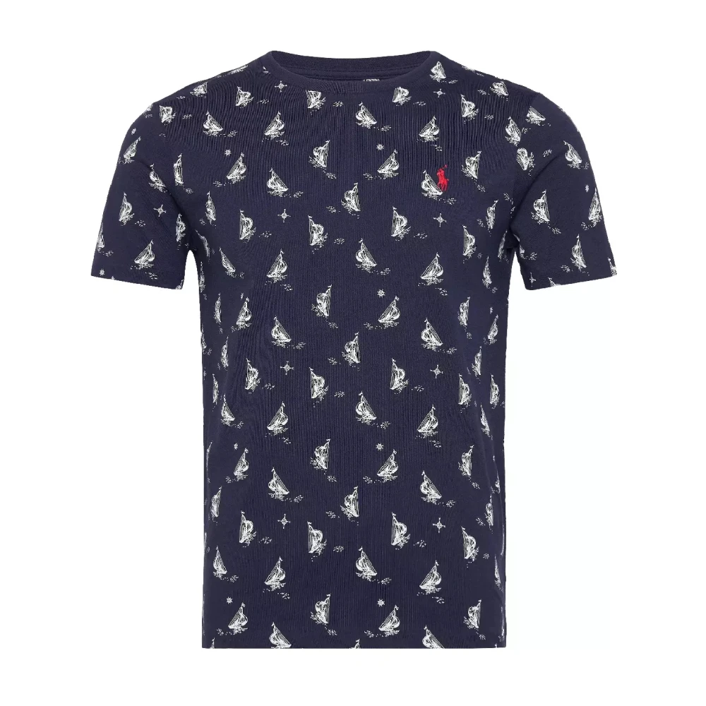 Ralph Lauren Marineblauw Slim Fit T-shirt met Logo Blue Heren