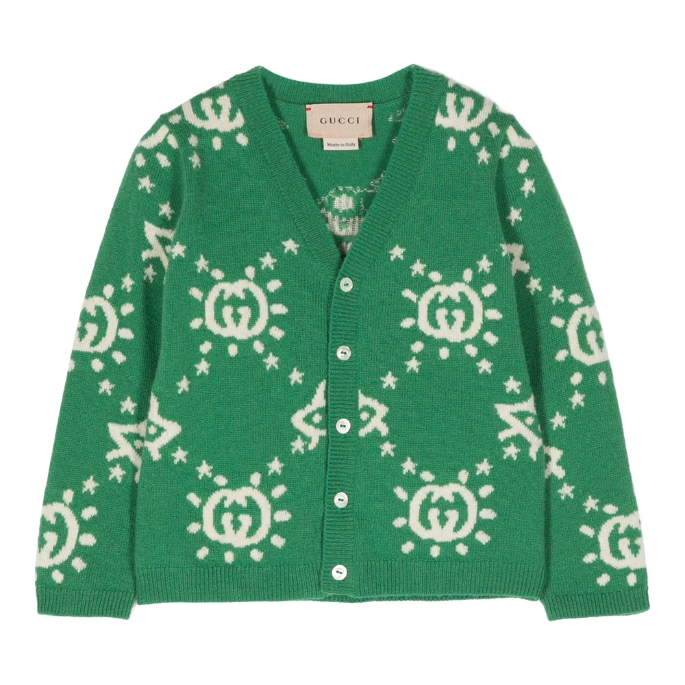 Gucci Logo Cardigan för Barn Green, Flicka