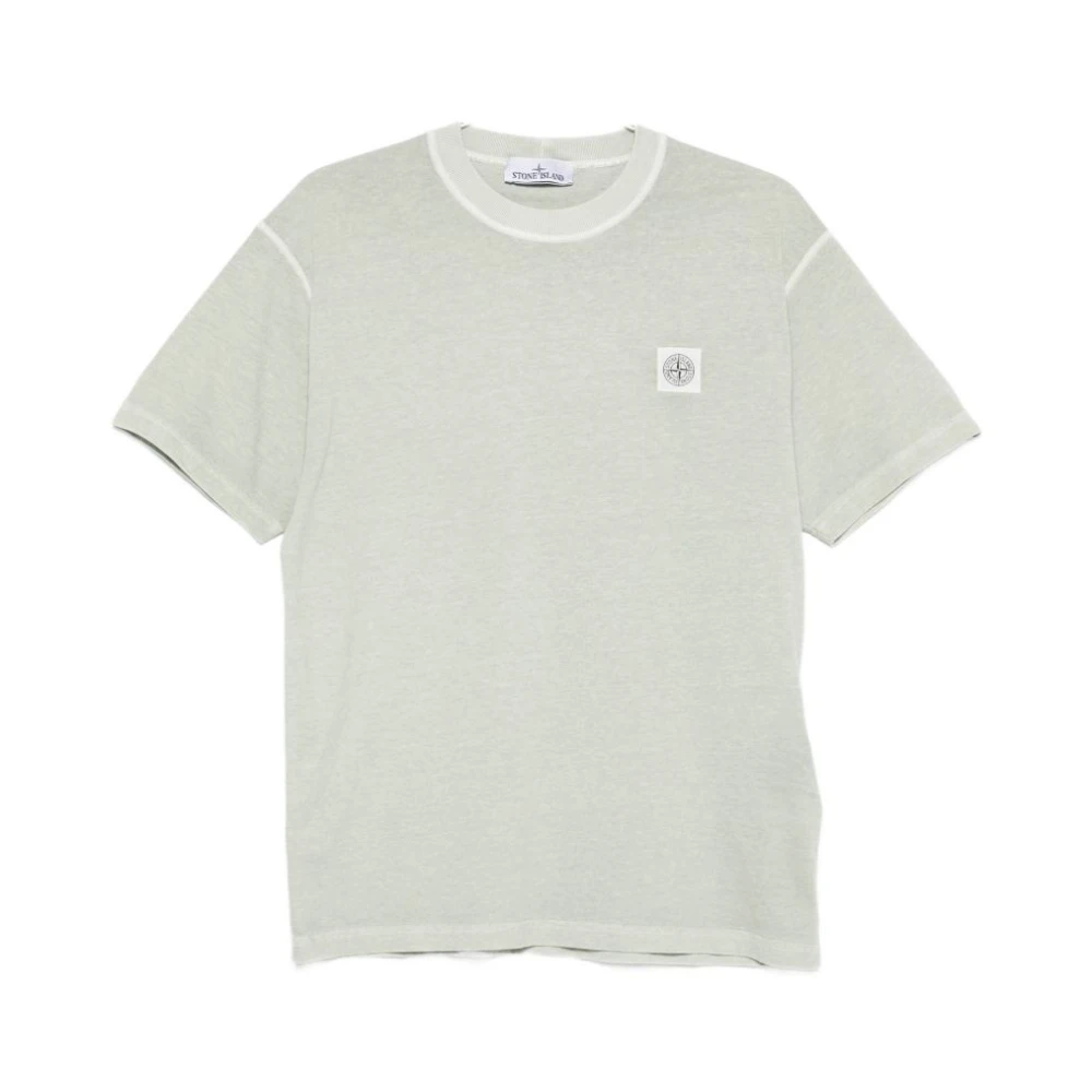 Stone Island Men's Green T-Shirt With Logo - T-Shirts - Xl - Tops