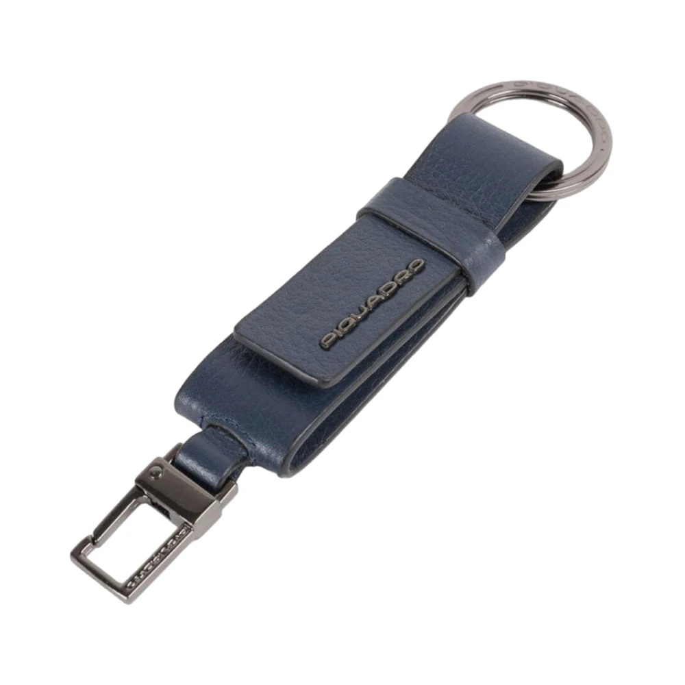 Piquadro Unisex Blue Keychains, One Size, Keychain - Leather Material