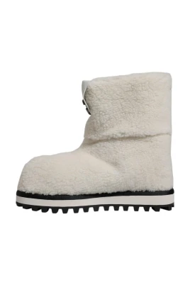 Plush Logo Padded Mid Calf Boots