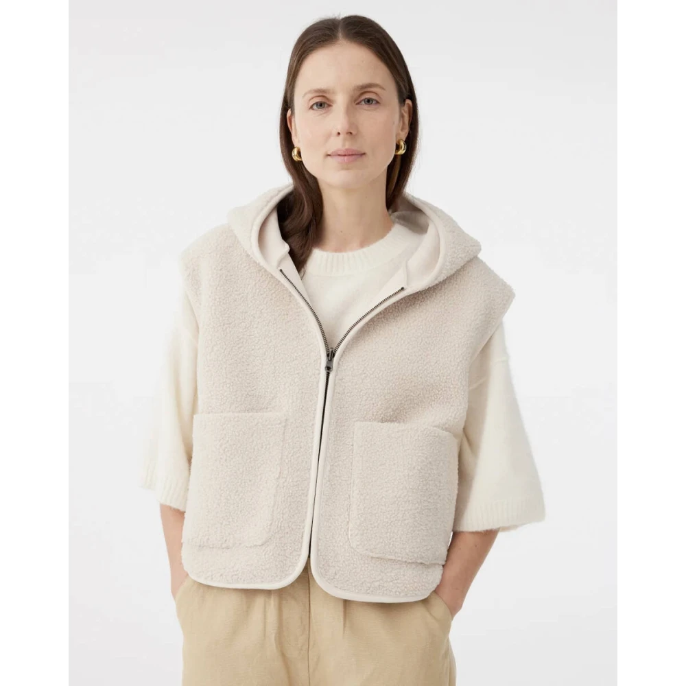 Knit-ted Stijlvol Jasje Bowie Jas Beige Dames