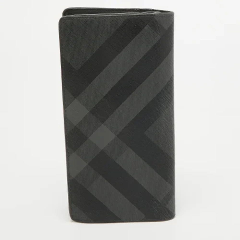 Burberry Vintage Pre-owned Coated canvas wallets Black Dames