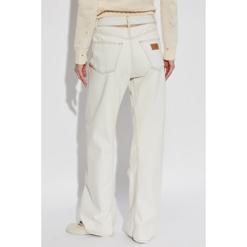 MM6 Maison Margiela Hoge taille jeans Beige Dames