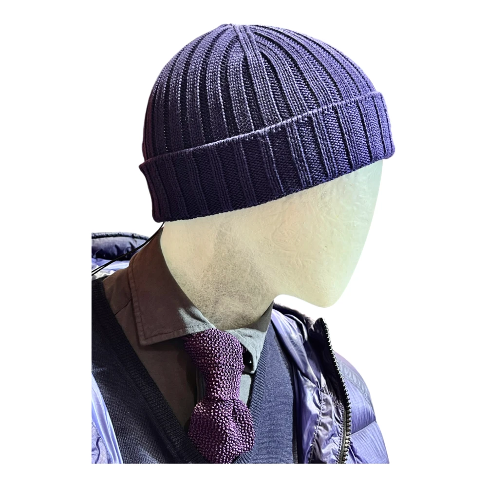 C.P. Company Logo Beanie van extrafijne wol White Heren