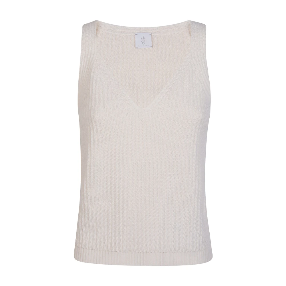 Eleventy Women's Beige Top In Maglia - Sleeveless Tops - M - Tops