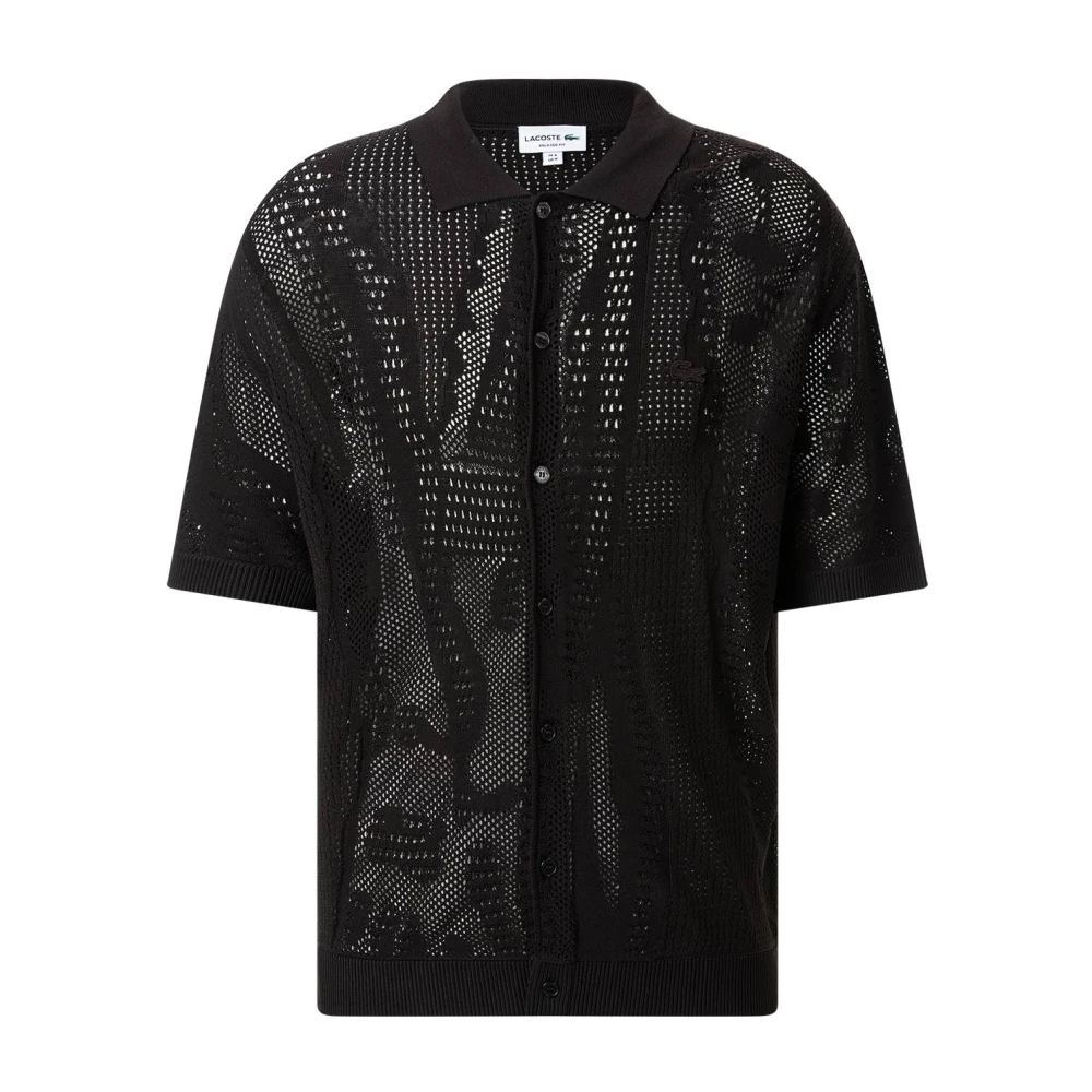 Lacoste Herr Brun Stickade Tröjor L, Kortärmad Stickad Tröja