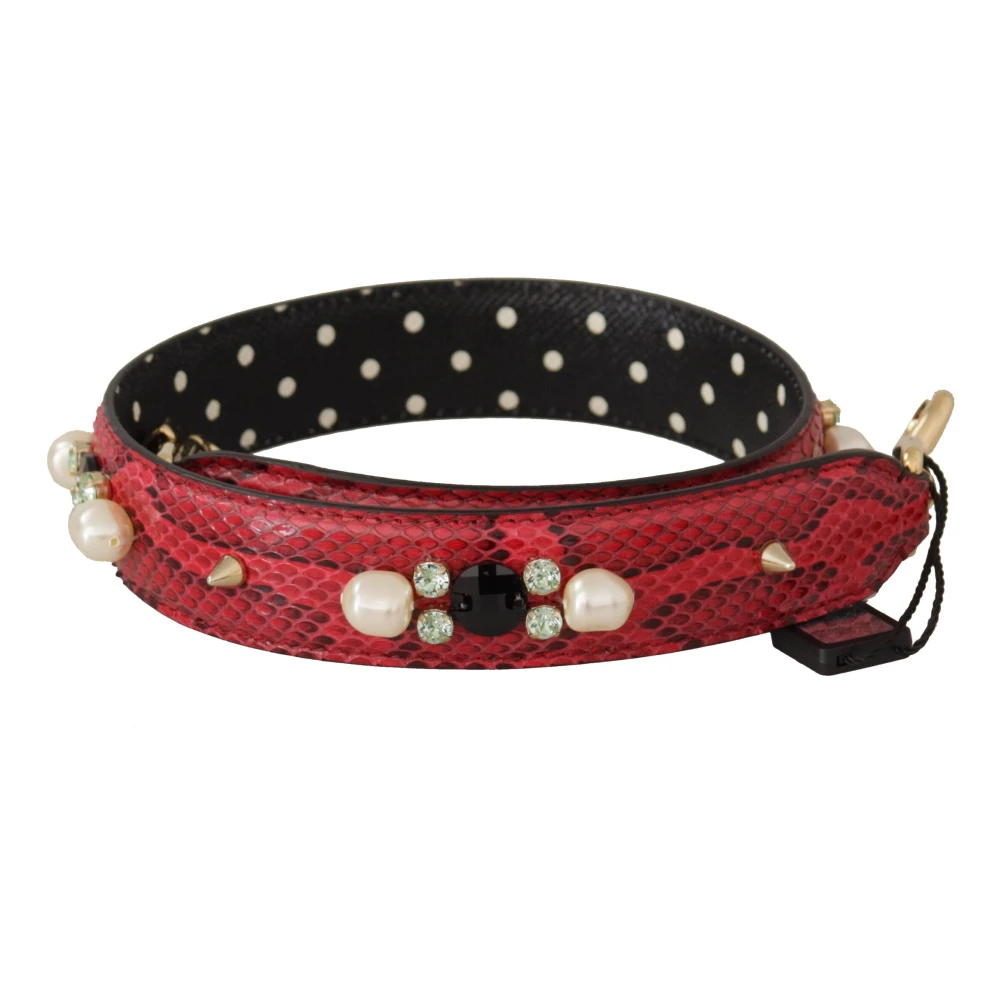 Dolce & Gabbana Women's Red Elegant Python Leather Shoulder Strap
