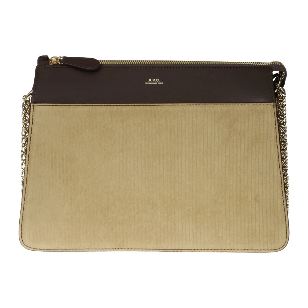 A.p.c. Bosgroene Leren Fluweel Tas Beige Dames