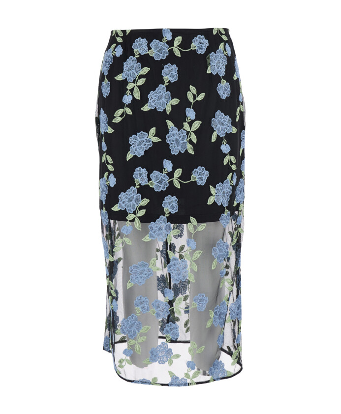 jupe-crayon-noire-a-motif-floral-et-mesh