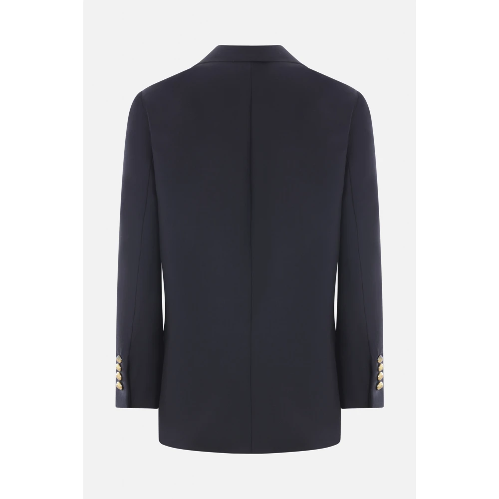 Blazé Milano Navy Blauw Dubbel-Borst Wol Jas Blue Dames