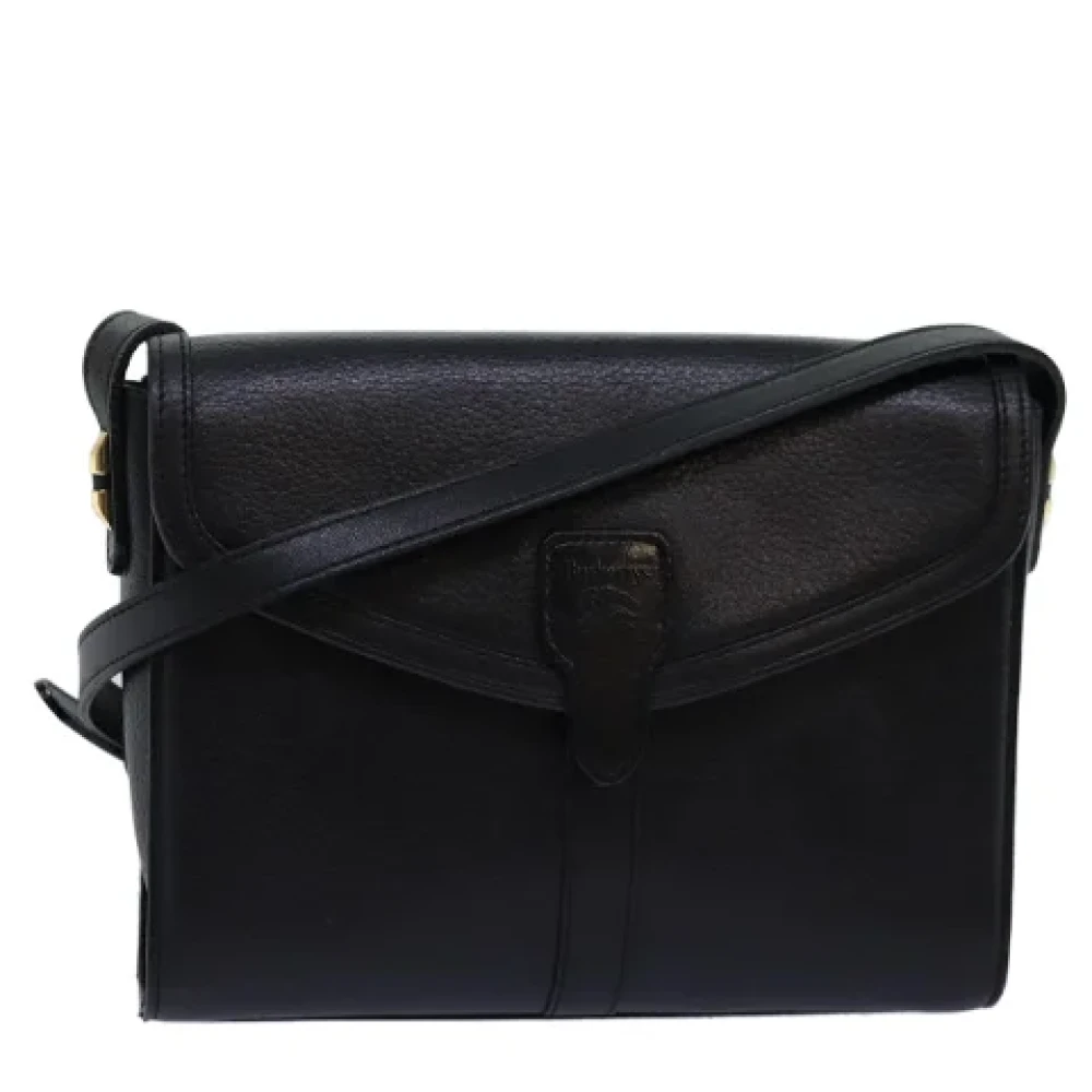 Burberry Vintage Pre-owned Leather shoulder-bags Black Dames