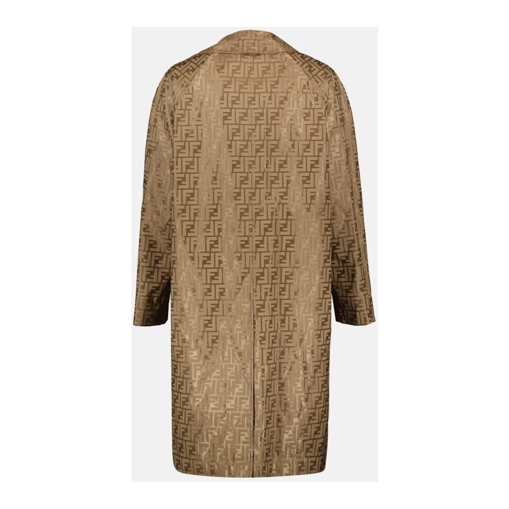 Fendi Jacquard Jas met FF Print Beige Dames