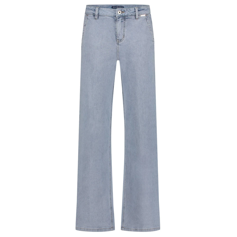 Red Button Bleach Denim Stijlvolle Jeans Blue Dames