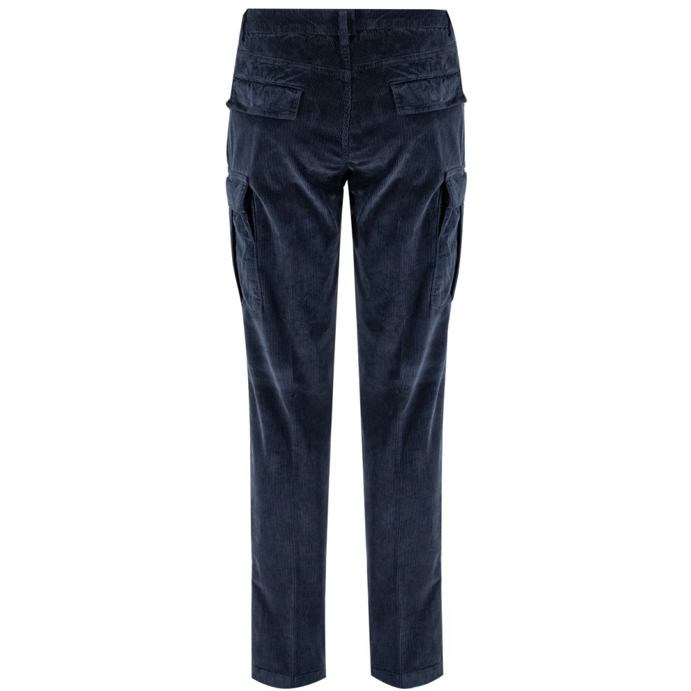 Eleventy Cargo Style Straight Leg Trousers Blue Heren