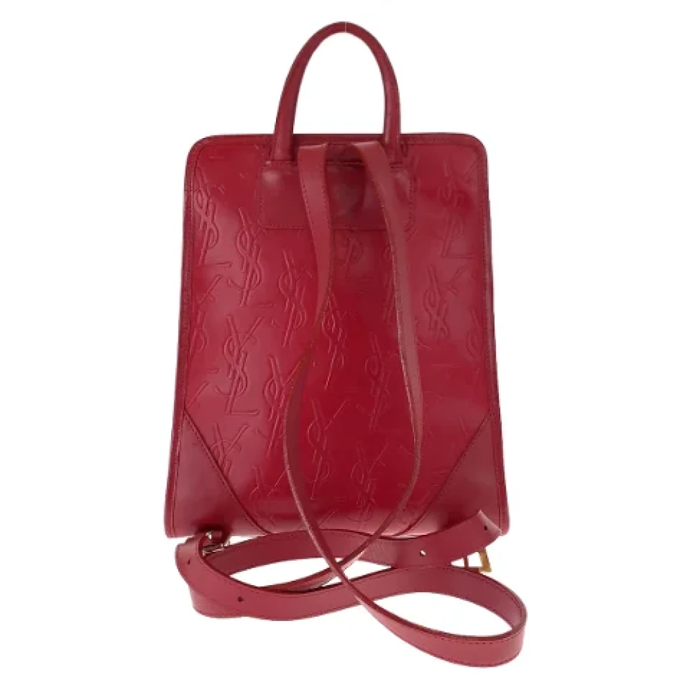 Yves Saint Laurent Vintage Pre-owned Leather backpacks Red Dames