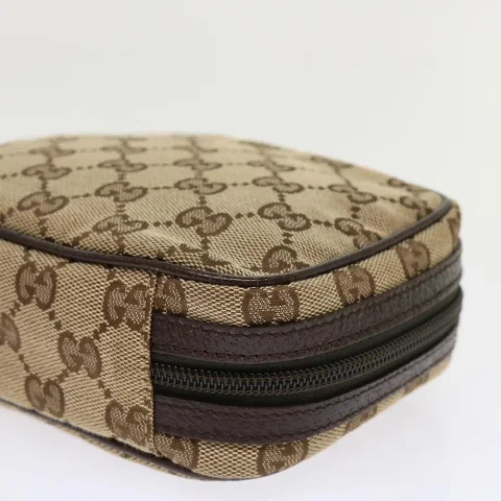 Gucci Vintage Pre-owned Canvas pouches Beige Dames