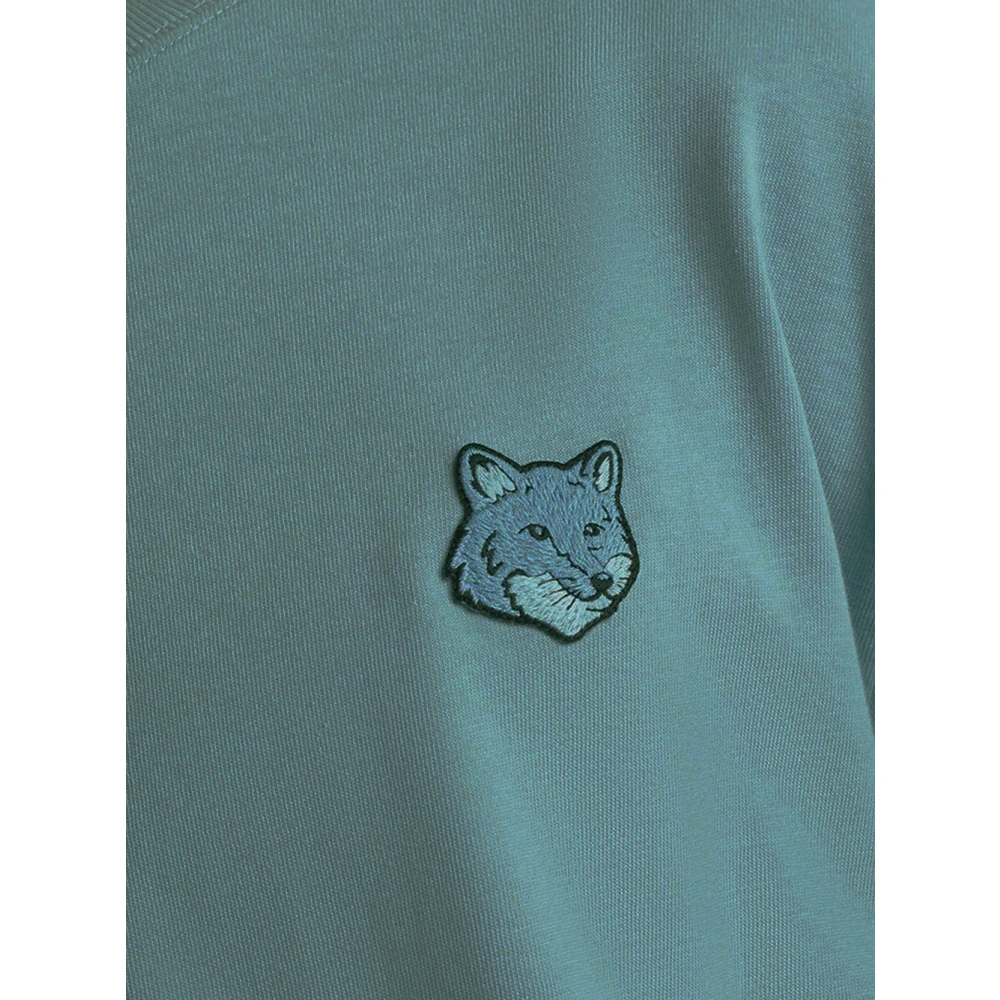 Maison Kitsuné Vos Katoenen T-Shirt Green Heren