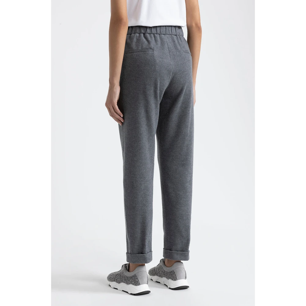 PESERICO Katoenen jersey joggers Gray Dames