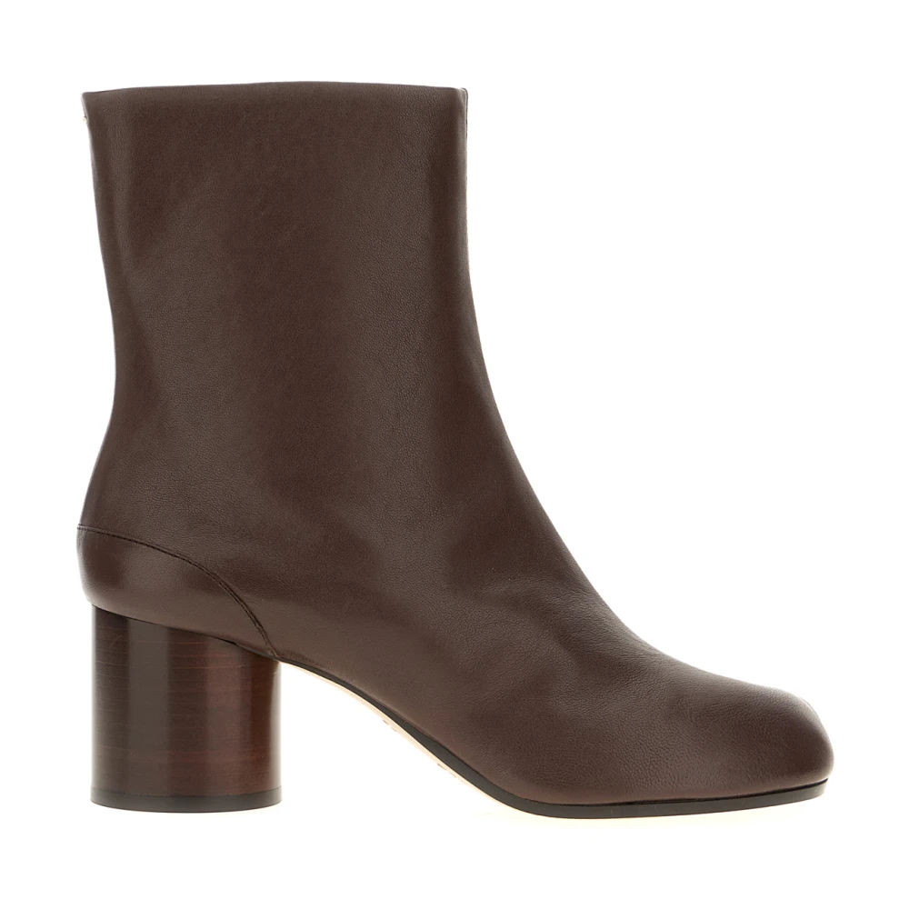 Maison Margiela Vrouw Bruin Schoenen Dames, 39 Eu, Leer, Tabi Enkellaarzen Met 60 Mm Hak