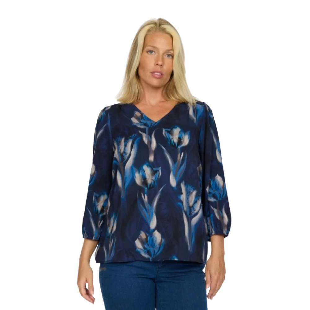 2-Biz Blauwe Sanitta.Au24 Blouse Top Blue Dames