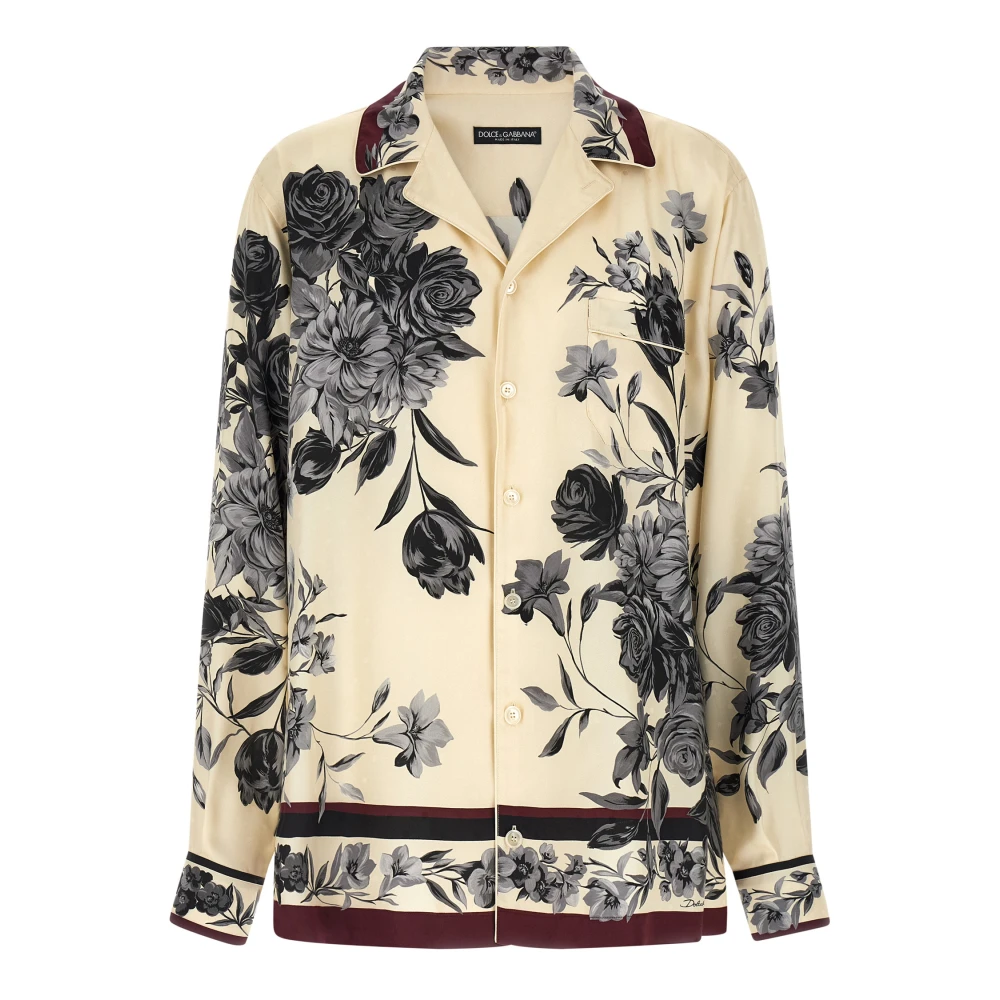 Dolce & Gabbana Multicolor Flower Bouquet-Print Twill Shirt - Male - Casual Shirts - 3XL - Shirts