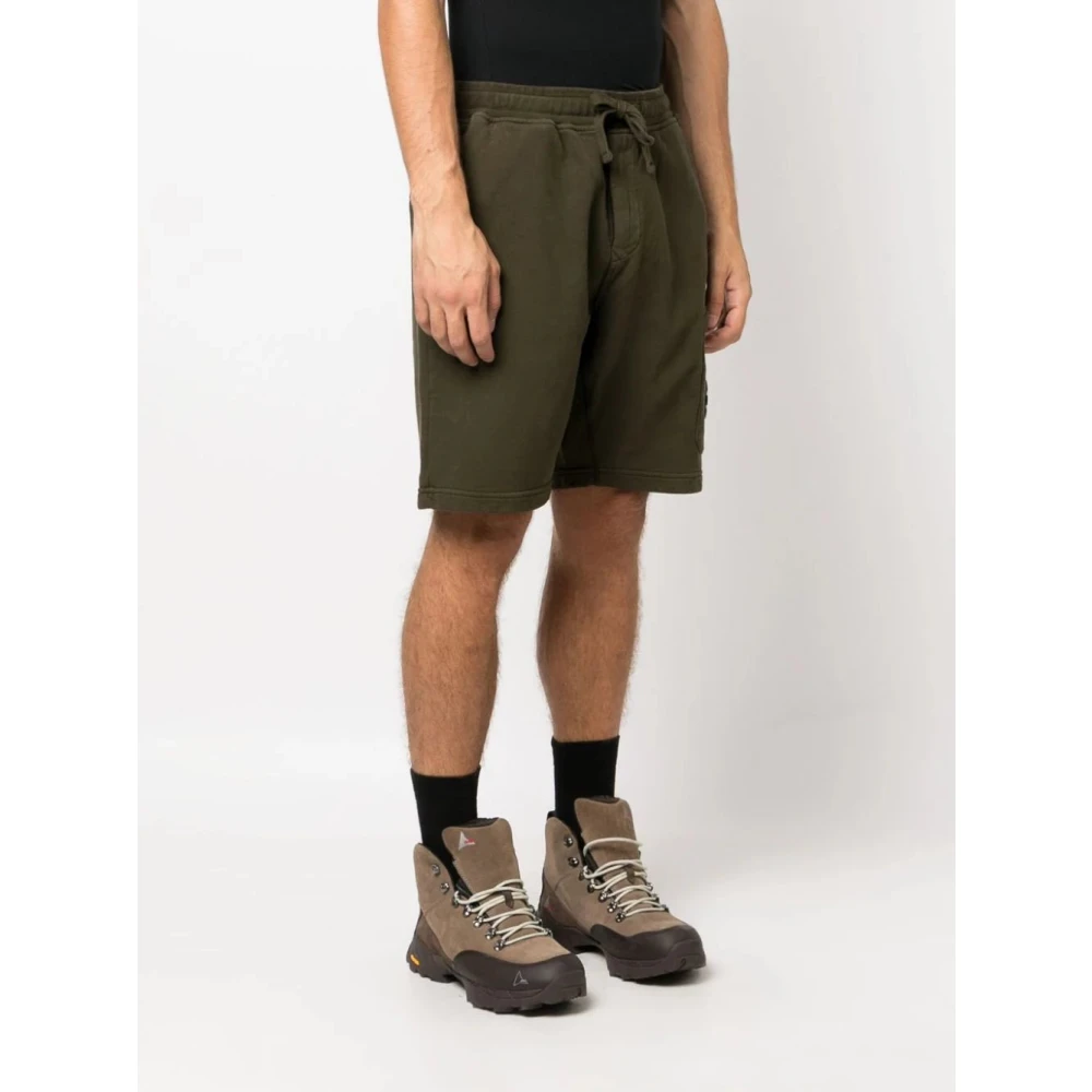 Stone Island Olijfgroene katoenen trackshorts Green Heren