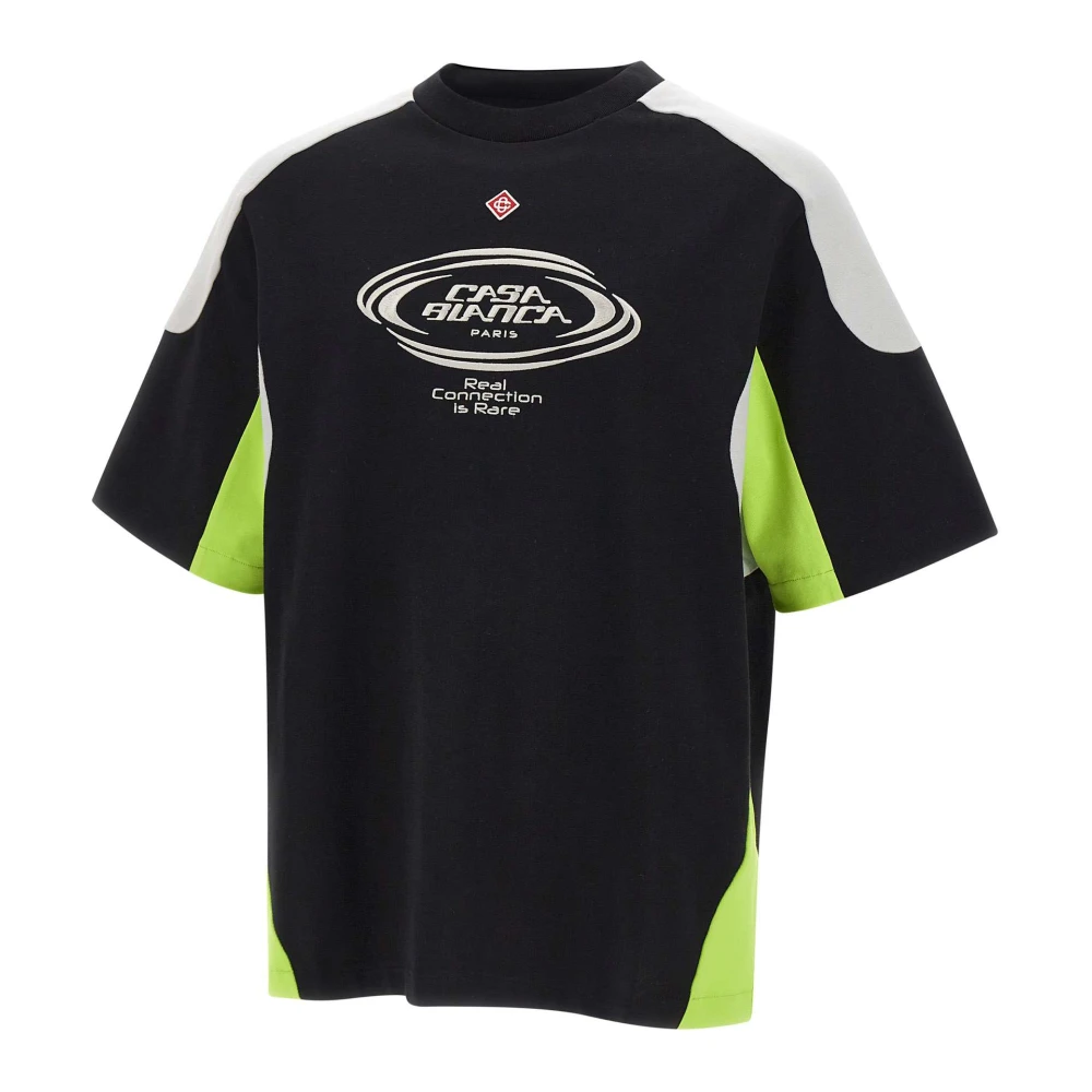 Casablanca Men's Black Colour Block Logo T-Shirt