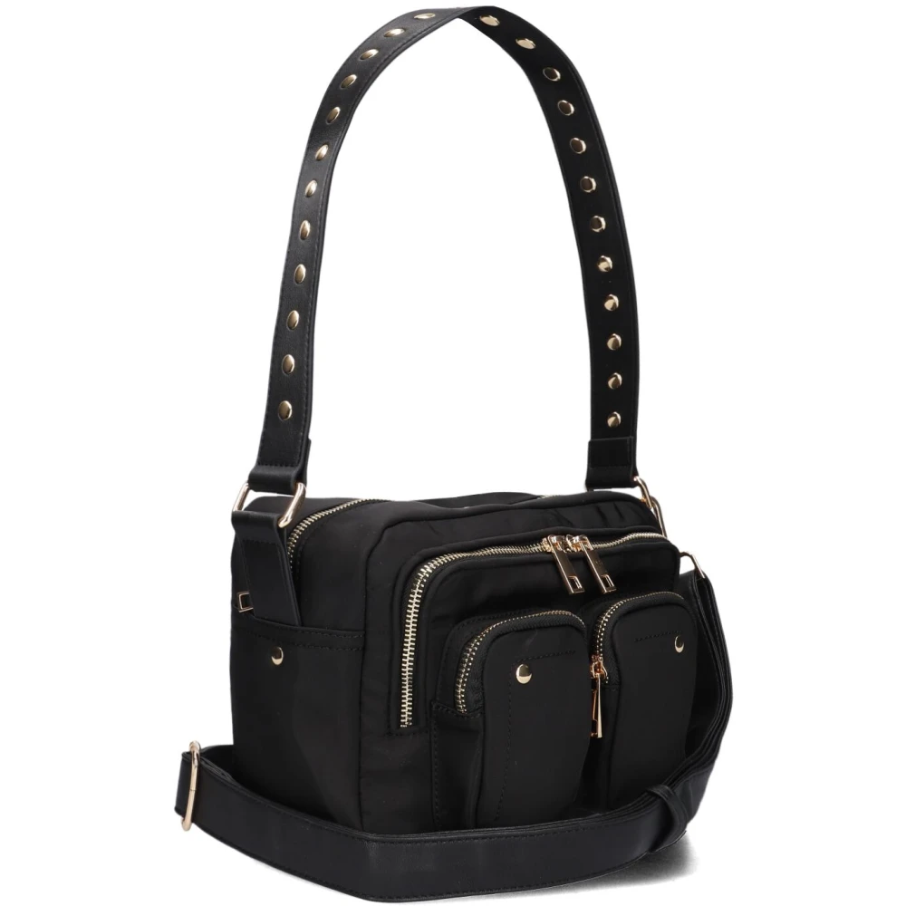 Núnoo Zwarte Nylon Schoudertas Ellie Black Dames