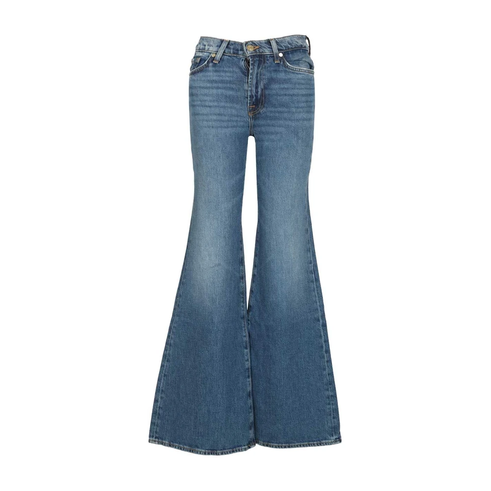 7 For All Mankind Blue Flare Jeans, Female, W28, Jeans