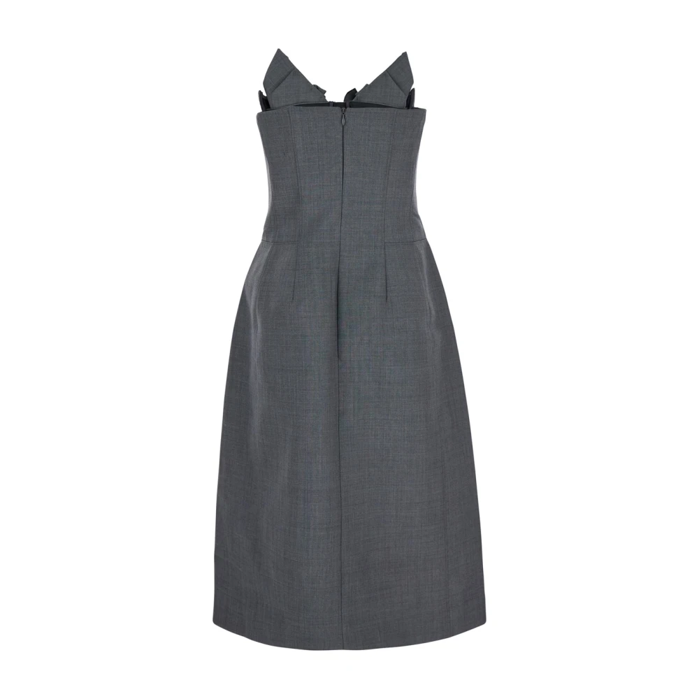 Shushu Tong Grijze Bustier-Stijl Jurk met Strikdetail Gray Dames