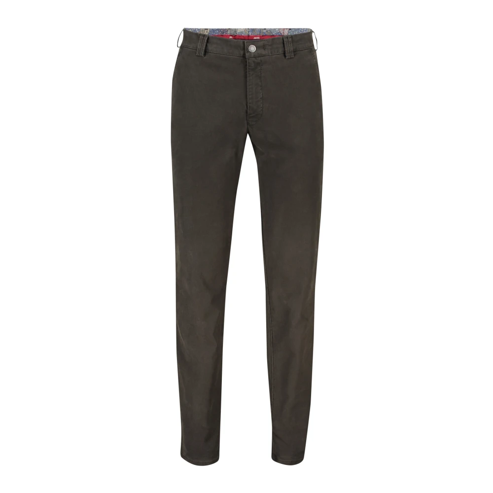 Meyer Groene Katoenen Chino Broek Green Heren