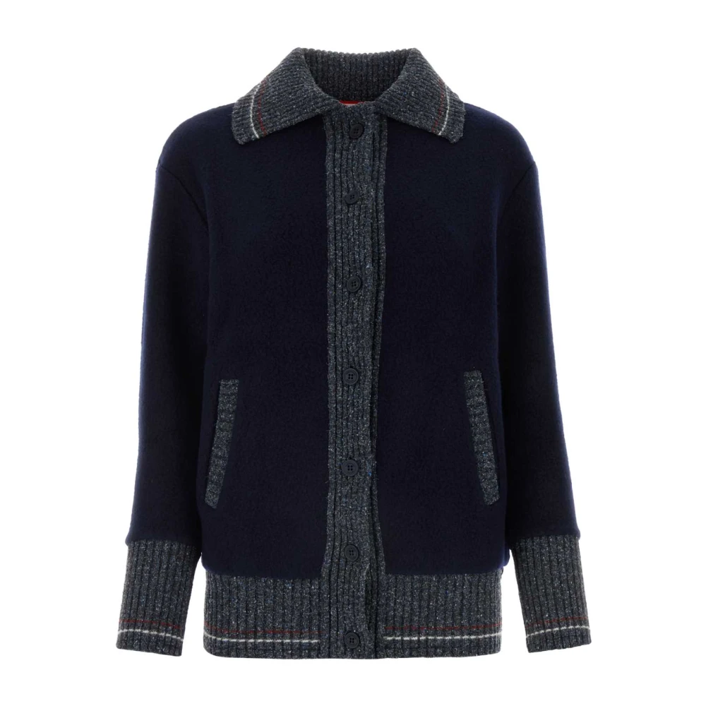 Thom Browne Stijlvol Navy Blue Wool Cardigan Blue Dames