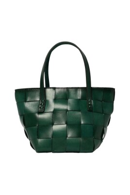 green-woven-leather-shoulder-bag