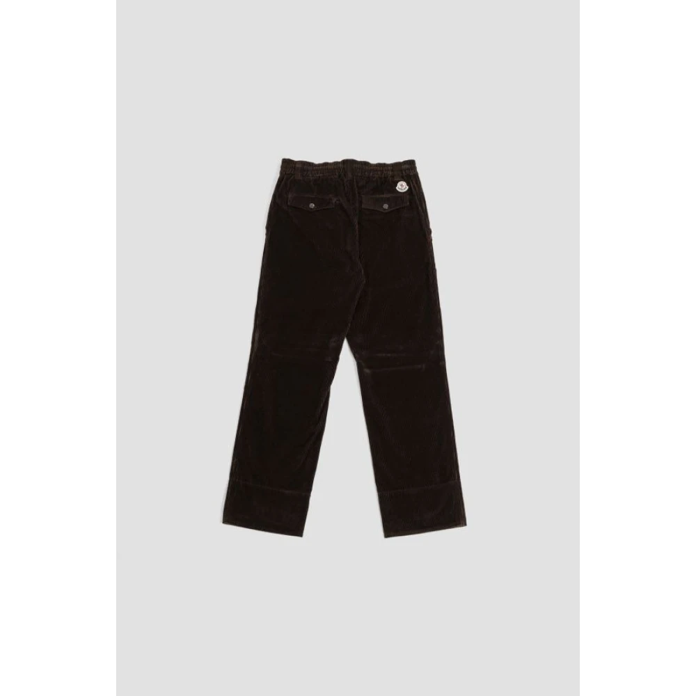 Moncler Bruine Corduroy Straight Fit Broek Brown Heren