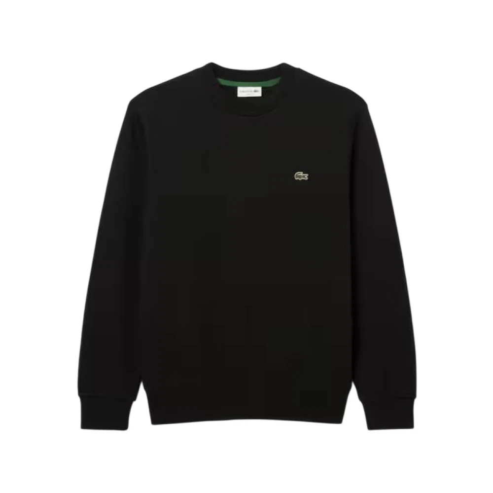 Lacoste Herr Svart Sweatshirts & Hoodies L, Bomull, Classic Fit Fleece Sweatshirt
