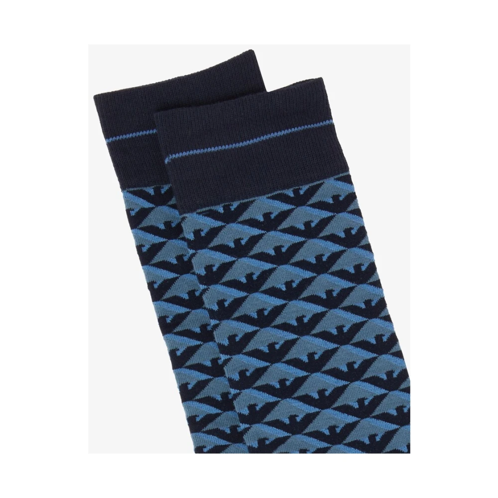 Emporio Armani 3-Pack Logo Sokken Blue Heren