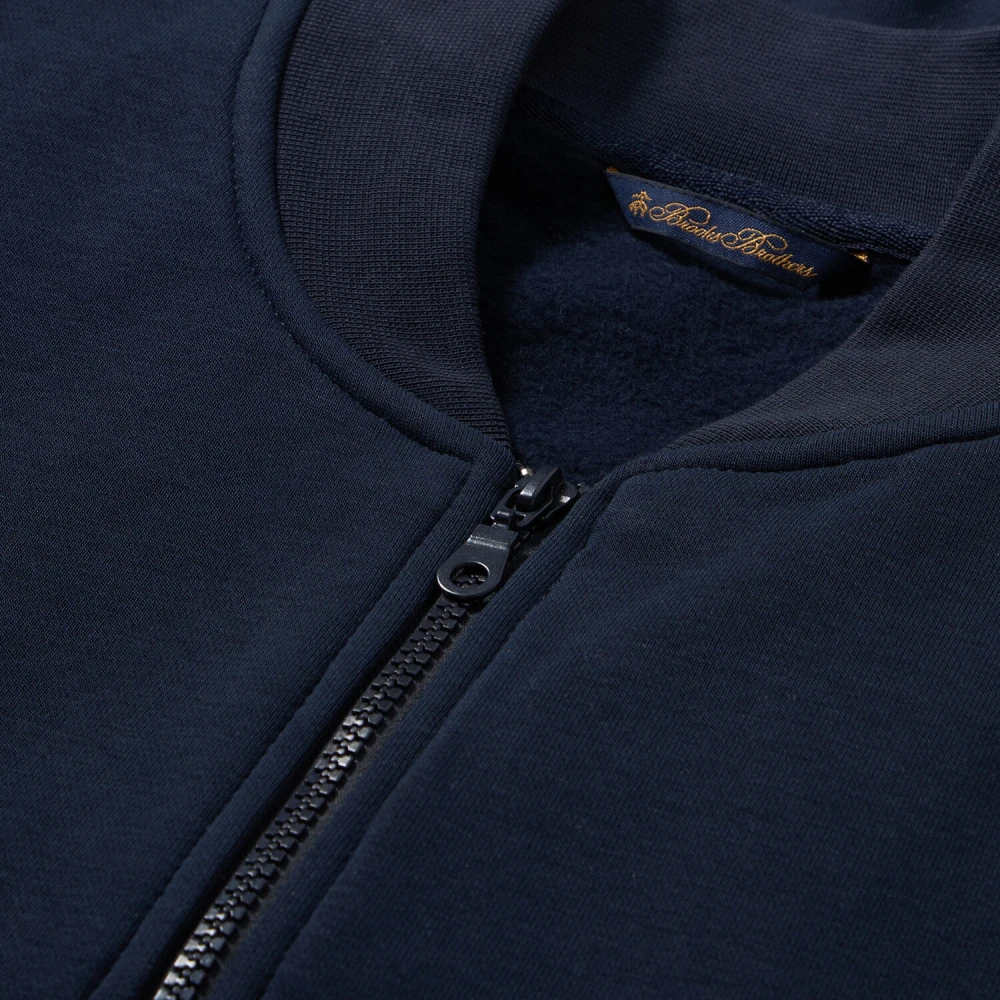 Brooks Brothers Katoenen Zip-Up Sweater Blue Heren