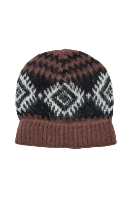 Geometric Print Hat with Crystals