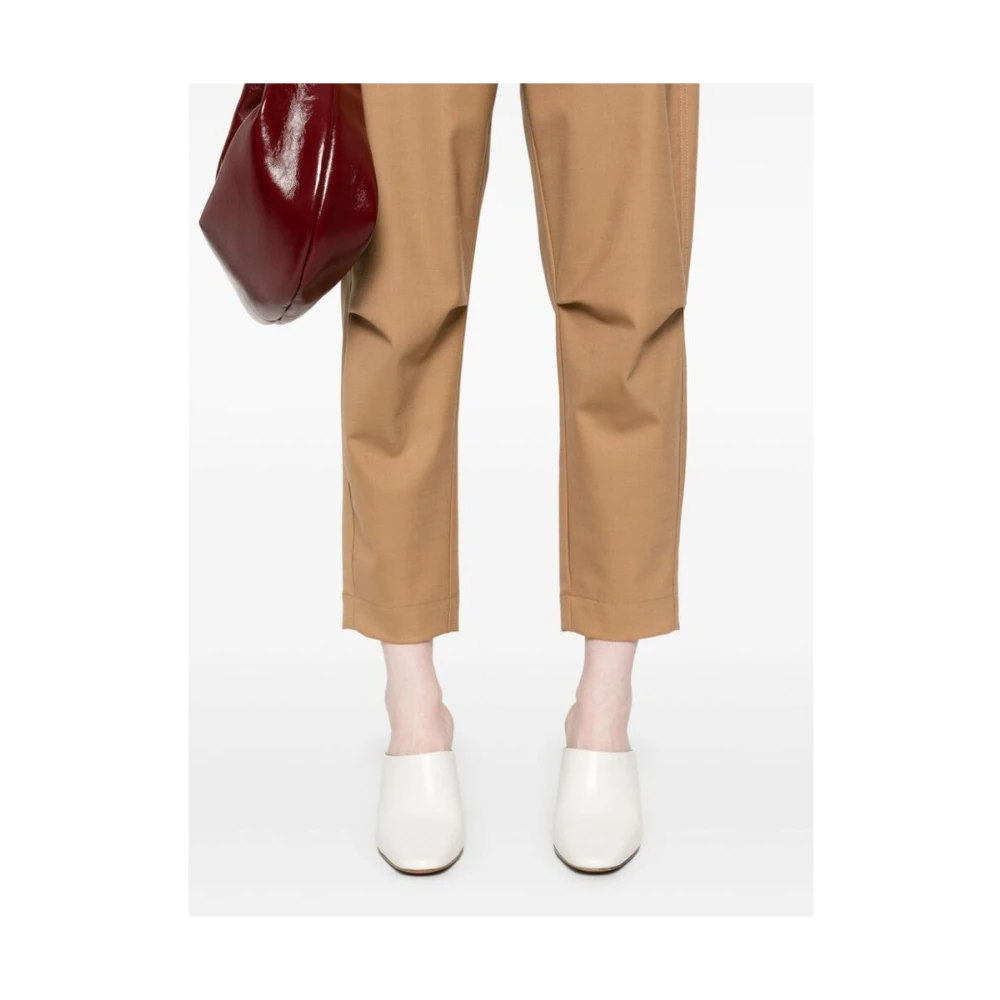 Tela Karamelbruine broek met taps toelopende pijpen Brown Dames