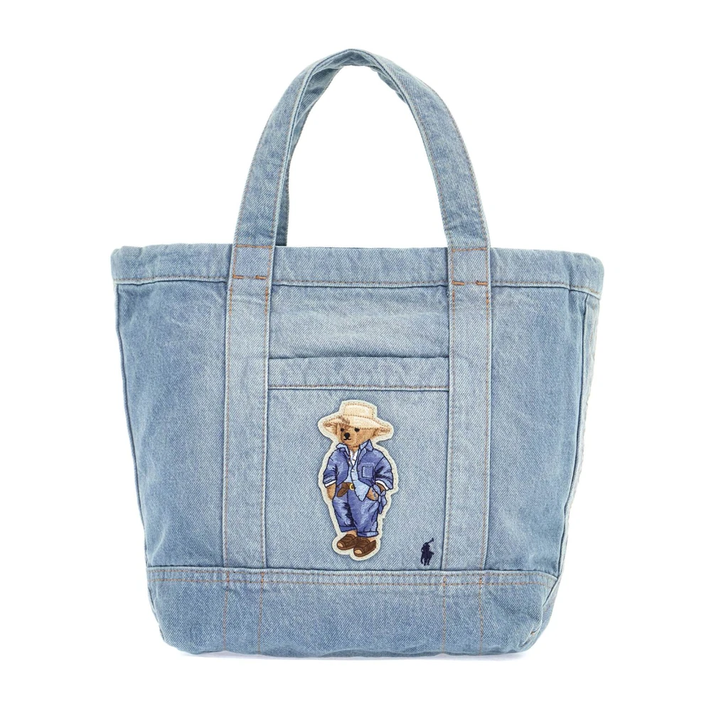 Polo Ralph Lauren Denim Polo Bear Tote Bag Blue Dames