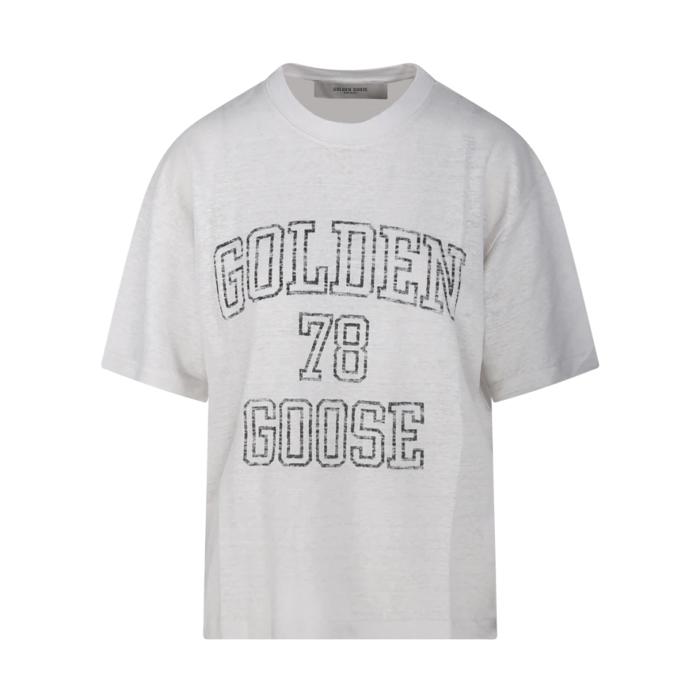 Golden Goose Heritage Boxy T-Shirt met Interne Print White Dames