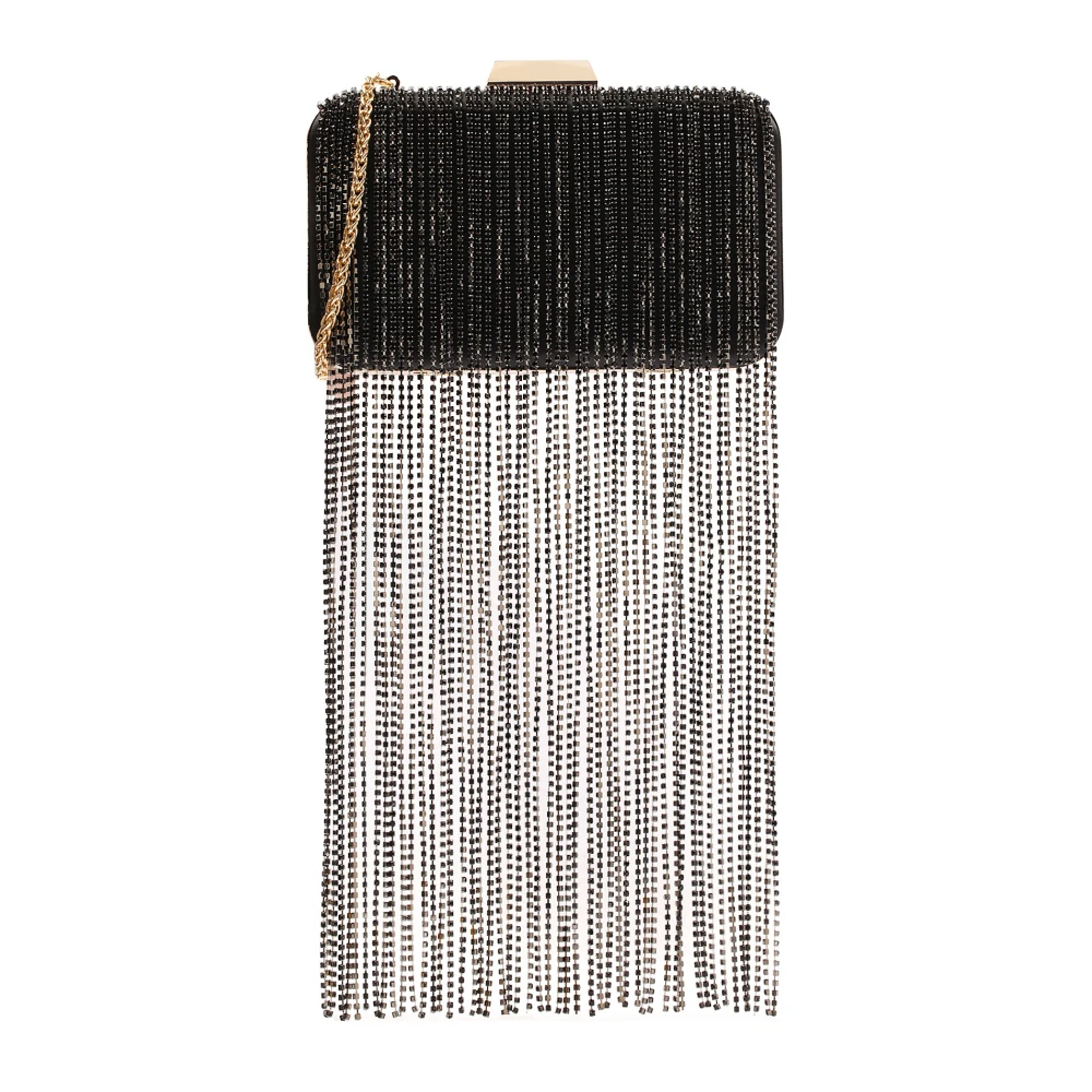 Kazar Stijve boxtas met lange zirkonia kettingen Black Dames