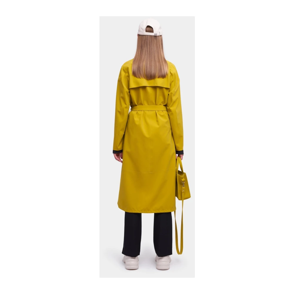 Stutterheim Matte Trenchcoat met Modern Design Yellow Dames