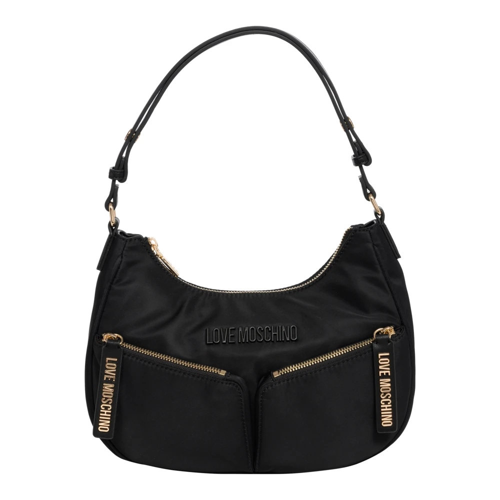Love Moschino Stijlvolle Hobo Tas met Ritssluiting Black Dames