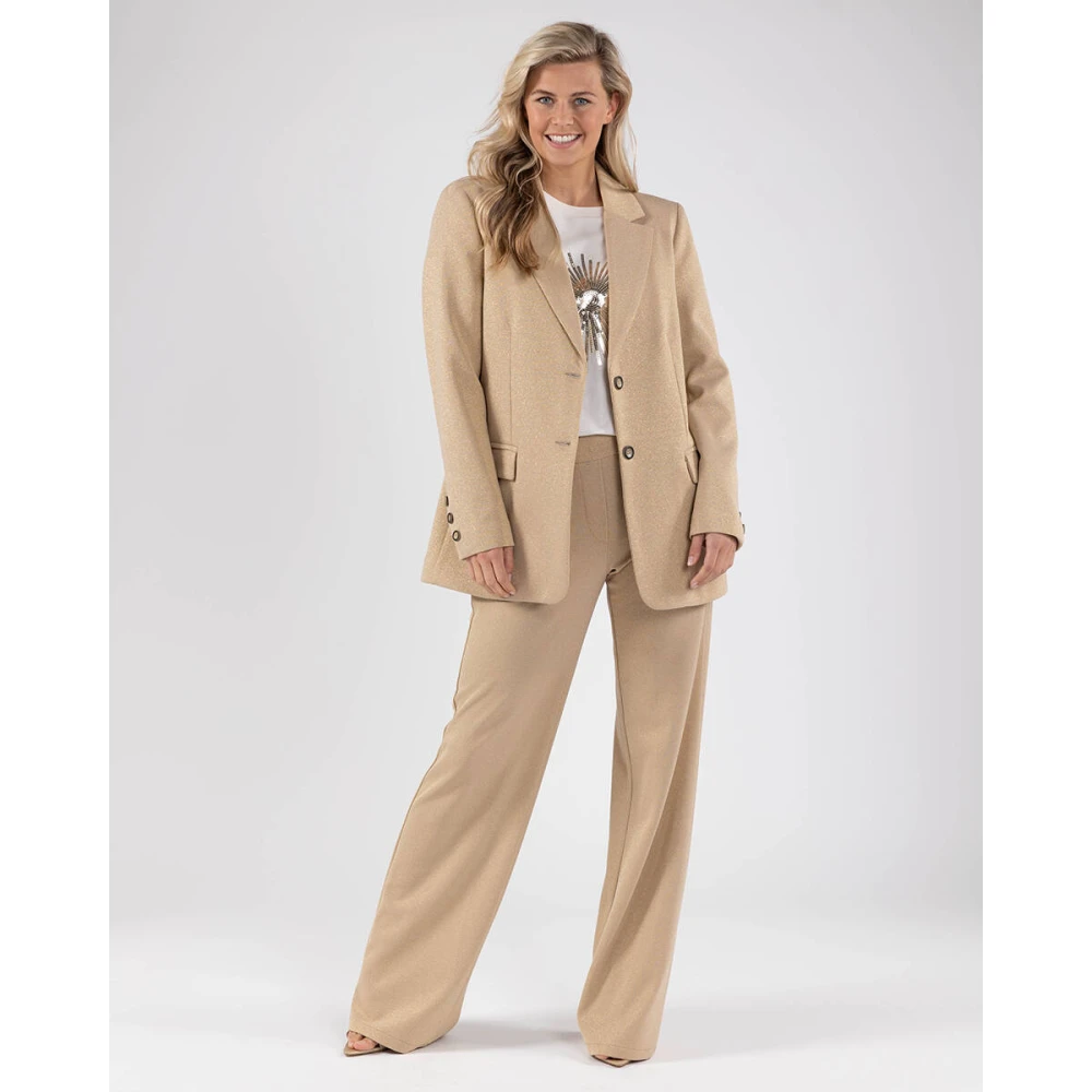 Nukus Lurex Blazer Fw24029 Yellow Dames