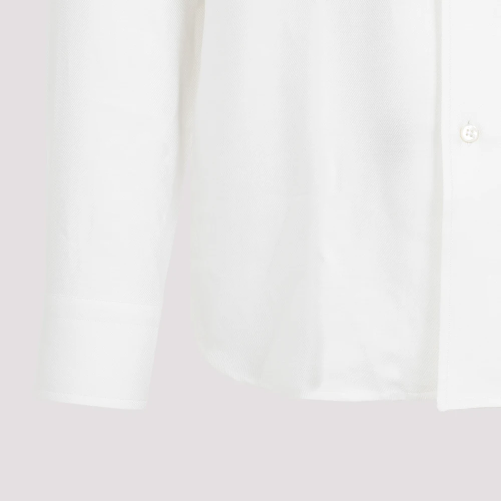 Brioni Witte Katoenen Overhemd Klassieke Stijl White Heren