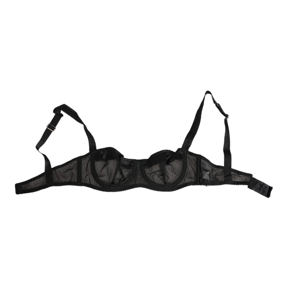 Dolce & Gabbana Women's Black Bras, S, Sheer Mesh Underwire Bra