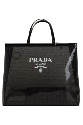 Sequined Mesh Tote Bag