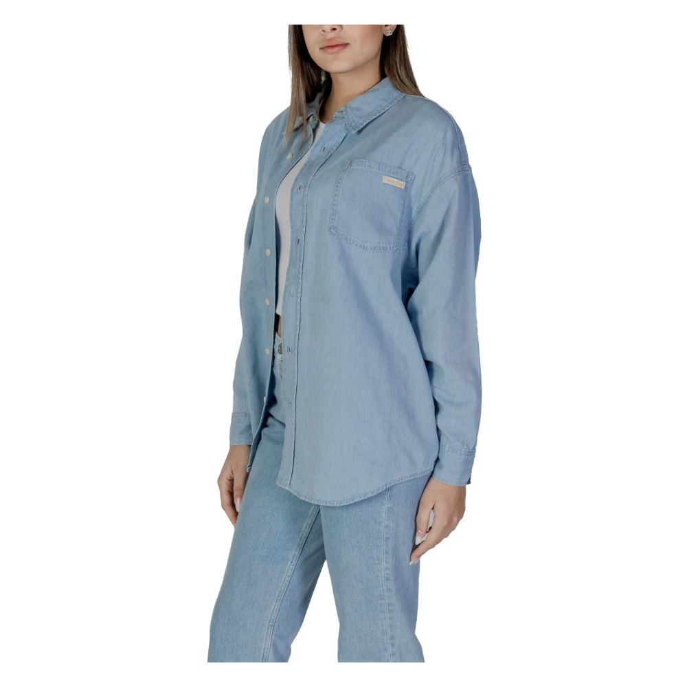 Calvin Klein Jeans Lange mouw lente zomer damesoverhemd Blue Dames